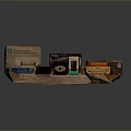 Vintage Household Items Collection Featuring Old Boxes Camera And Typewriter Collectibles