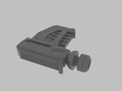Detailed 3D Rendered Mechanical Component With Cylindrical Parts And Rectangular Structure 3d model
