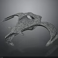 Futuristic Aerospace Spacecraft 3D Model With Textured Surface And Curved Design