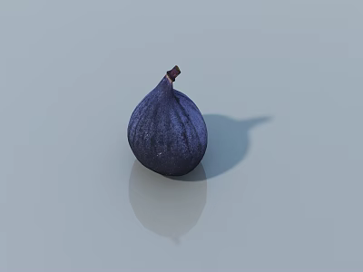 Deep Purple Fig Vegetable on Light Colored Surface with Natural Shadow 3d model