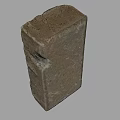 Vintage Solid Weathered Brick With Rough Textured Surface On Gray Background 3d model