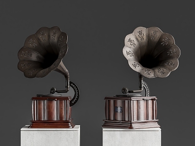 medieval phonograph retro phonograph ornaments 3d model