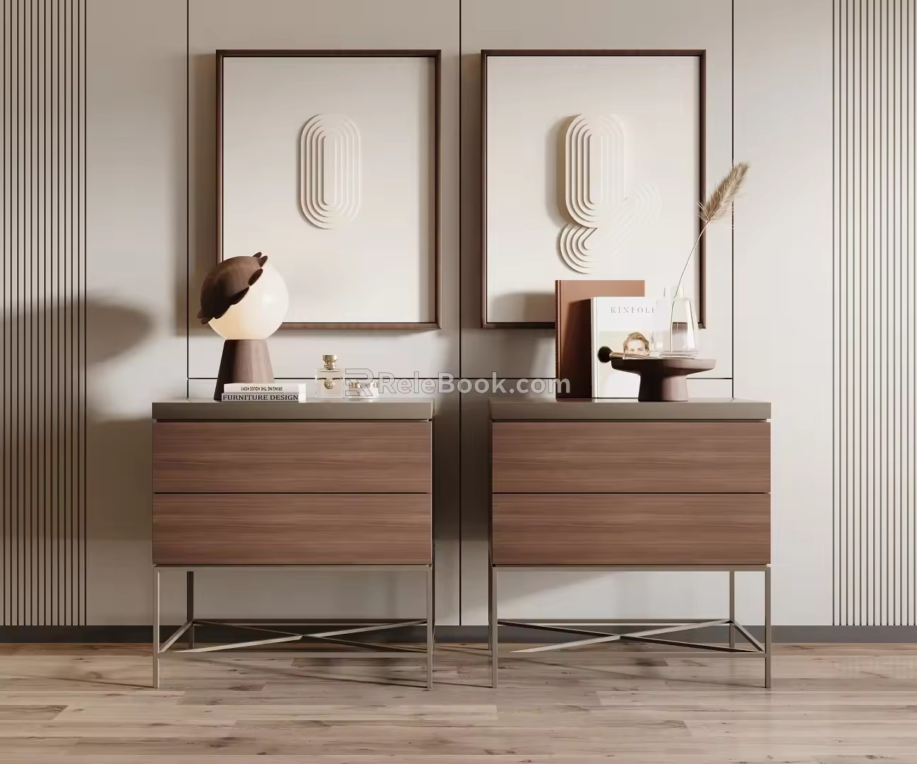 Modern bedside table 3d model