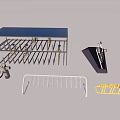 Bicycle Parking Racks With Covered Structure And Colored Stands For Secure Storage 3d model