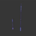 Large And Small Vertical Metal Rods Displayed On White Background