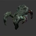 3D Rendered Mythical Creature Sculpture With Rough Textured Surface And Multiple Limbs