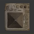 Ancient Pyramid Stone Architecture With Square Base Layered Structure And Surrounding Layout 3d model