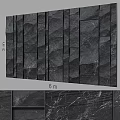 Black Slate Wall with 3m and 6m Dimensions Rustic Texture Modern Home Interior 3d model
