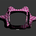 Stylish Women's Pink Checkered Dress With Spaghetti Straps And Waist Belt