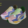 PUMA Multicolor Sports Shoes With Modern Design Reflective Details And Cushioned Sole