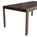 Simple Modern Rectangular Dining Table With Dark Wood Top And Metal Legs Design 3d model