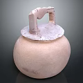 Rustic Handcrafted Clay Jar With Lid And Handle For Home Use