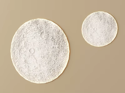 Modern Round Wall Lamps with Crater Texture and White Finish on Beige Background 3d model