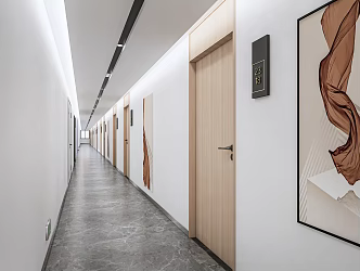 Modern office aisle company aisle hotel aisle corridor 3d model