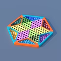 Fun Strategy Board Game Entertainment With Colorful Hexagonal Board And Black Pieces