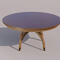 Classic Round Table Design With Dark Wooden Top And Cross Wooden Legs Structure