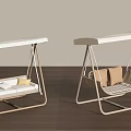 Modern Swing Chairs With Metal Frame White Canopy And Cushioned Seats