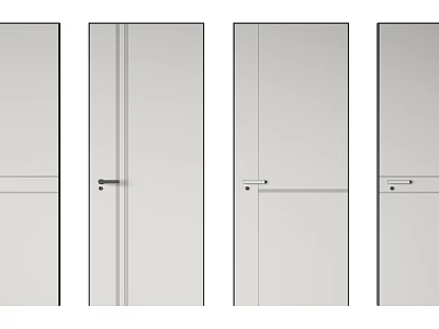 Modern Hinged Door Designs With Sleek Panel And Handle Details 3d model