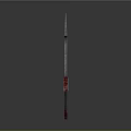 Fantasy Decorative Sword With Gray Blade Green Glowing Patterns And Red Hilt