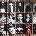 Vintage Portrait Paintings Featuring Diverse Figures With Hats And Expressions On Wall