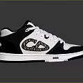 High Top Black And White Sneakers With White Laces And DGK Logo Design