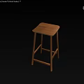 Light Wood Modern Bar Stool With Four Legs And Simple Design Structure