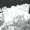 Damaged Urban Building Structure With Collapsed Section Surrounding Trees And Debris
