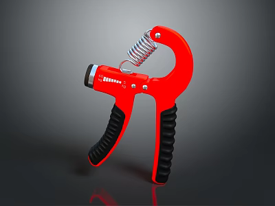 Red Hand Gripper Sports Equipment With Spring And Black Handles For Fitness Training 3d model