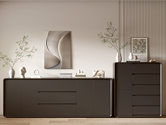 Modern Black Cabinet Whole Cabinet Sideboard Cabinet Balcony Cabinet Storage Cabinet Entrance Cabinet 3d model