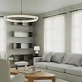 Bright Modern Living Room Interior With Light Sofa Coffee Table Area Rug And Fireplace