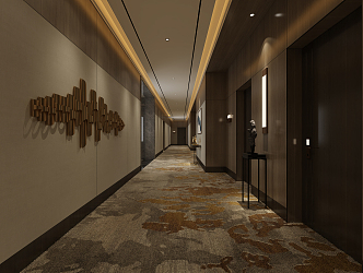 New Chinese Corridor Hotel Corridor 3d model