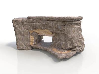 Natural Stone Decorative Structure with Irregular Layered Design and Hollow Space for Garden Landscape Decoration 3d model