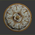 Elegant Porcelain Decorative Jar With Gold Trim And Floral Landscape Patterns