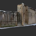 Ancient Stone Building With Arched Windows And Historical Architectural Details