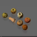 Fresh Colorful Vegetable Collection With Different Pumpkin Varieties And Shapes On Blue Background