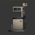 Gas Station Fuel Dispenser With Digital Display Number 10 And Fuel Nozzle