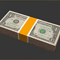 Everyday Essentials Stack of US Dollar Bills Bundled with Yellow Tape for Daily Use