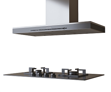 Modern range hood stove suit 3d model