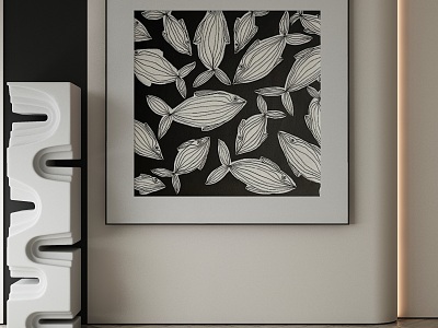 modern decorative painting 3d model