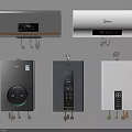 Modern Sleek Kitchen Appliances With Various Colors Digital Display And Wall Mounted Design