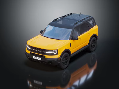 Yellow SUV with Black Roof Modern Exterior Design and Sleek Headlights 3d model