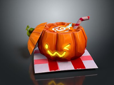 Pumpkin Beverage Bottle Beverage Can Fruit Juice Fruit Juice Beverage Orange Juice Fruit Beverage Food Beverage 3d model