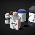 Labeled Medical Device Bottles For Laboratory Protection With Safety Seals And Scientific Labels