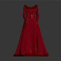 Elegant Red Formal Gown With Long Sleeves And Sleek Fabric Design