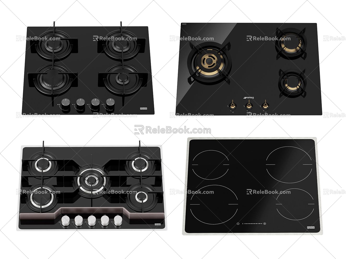 Modern gas stove 3d model