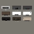 Various Colored Air Conditioner Models With Modern Design And Control Panels