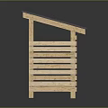 Outdoor Wooden Shed with Sloped Roof and Slatted Sides Floor