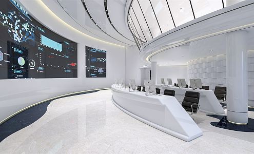 Modern Control Room Command Center 3d model