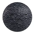 Circular Black Stone Wall Component With Irregular Stone Pieces And Textured Surface 3d model