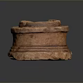 Hand Carved Terracotta Sculpture With Textured Surface And Circular Layered Design